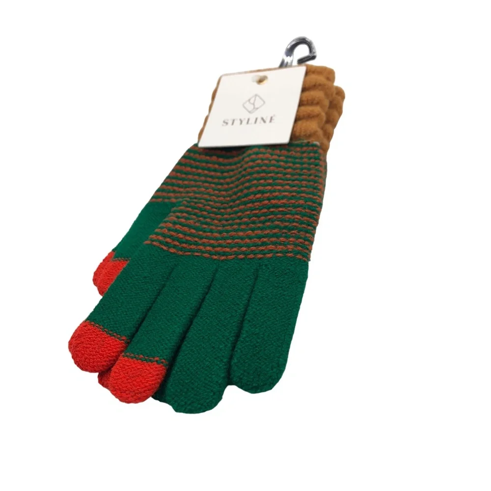 STYLINE Smart Touch Color Block Pattern Gloves -OS fits up to Large